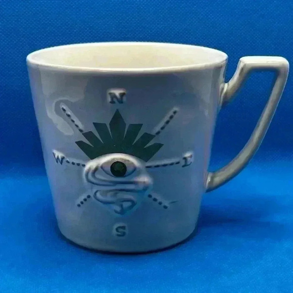 Starbucks Anniversary Siren Compass Swarovski Eye Gray Mug 12 fl oz 2014 - Picture 1 of 4